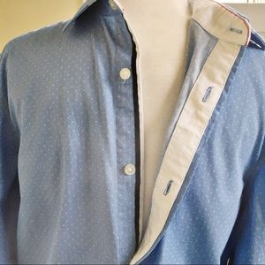 Argyleculture Blue Polka Dot Dress Shirt - Small